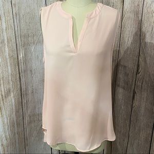 Plus Size sleeveles hi-low top in Blush